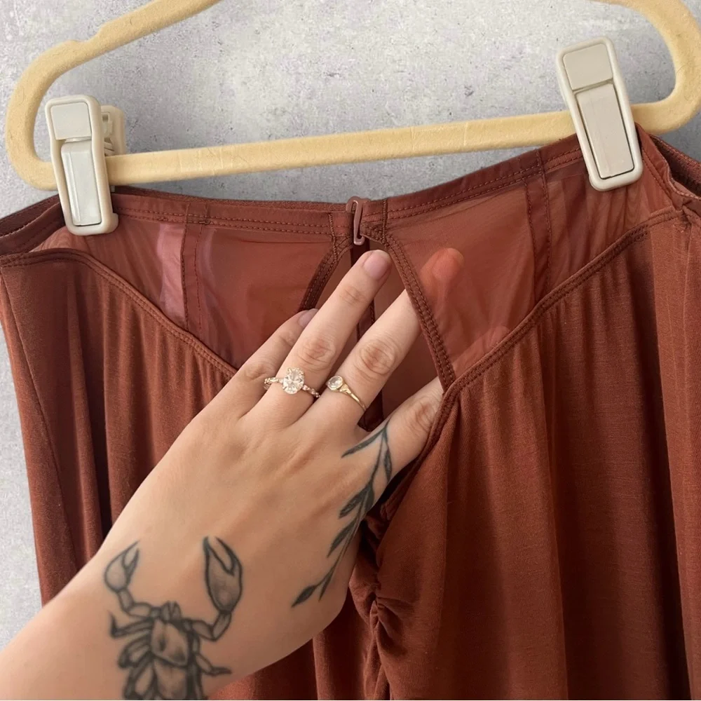 Savage X Fenty Aqua Hour Wide Leg Pant Cookie Brown Size L